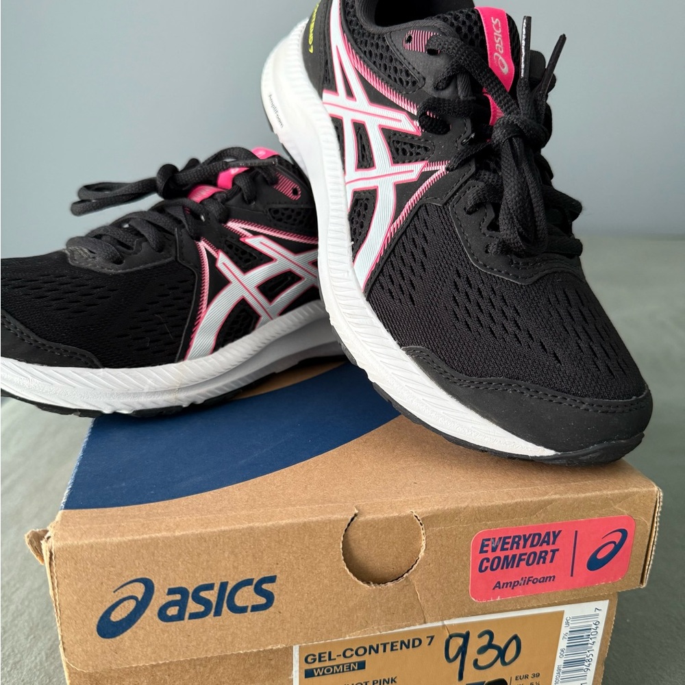ASICS Black and Pink Sneakers Athletic Style